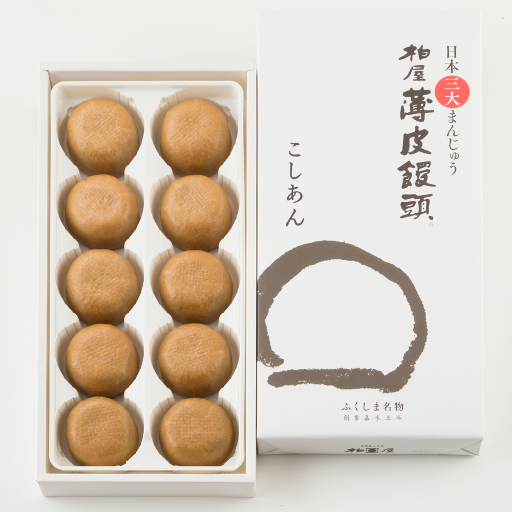 柏屋薄皮饅頭こしあん10個入