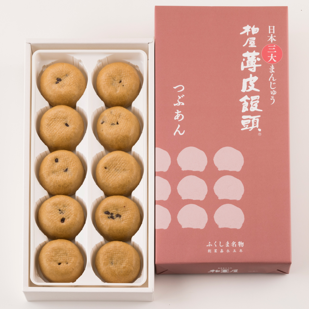 柏屋薄皮饅頭つぶあん10個入